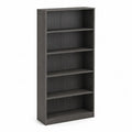 Bücherregal Holzwerkstoff Dunkelgrau 180x80x30 cm 5 Fächer