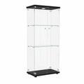 Vitrine aus gehärtetem Glas und MDF Schwarz 170x60x33cm
