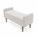 Holzbank Bouclé Beige 120cm