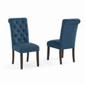 2er-Set Esszimmerstühle Stoff Blau