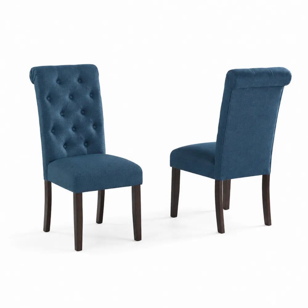 2er-Set Esszimmerstühle Stoff Blau