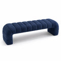 Gepolsterte Bank Rechteckig Blau 140x45x45 cm