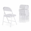 Klappstuhl Set aus Stahl und PVC-Kunstleder in Weiß