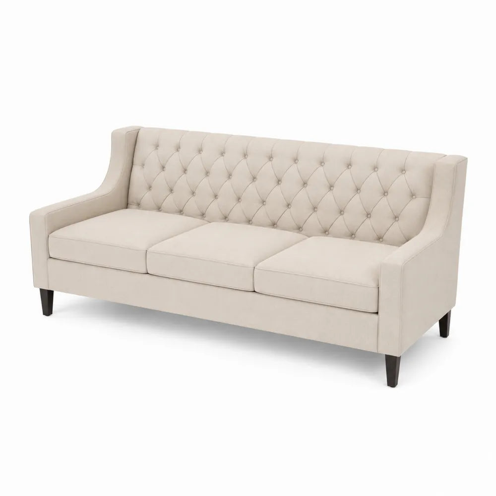 3-Sitzer Sofa Beige Stoff