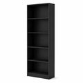 Schwarzes MDF-Bücherregal mit 5 Ebenen