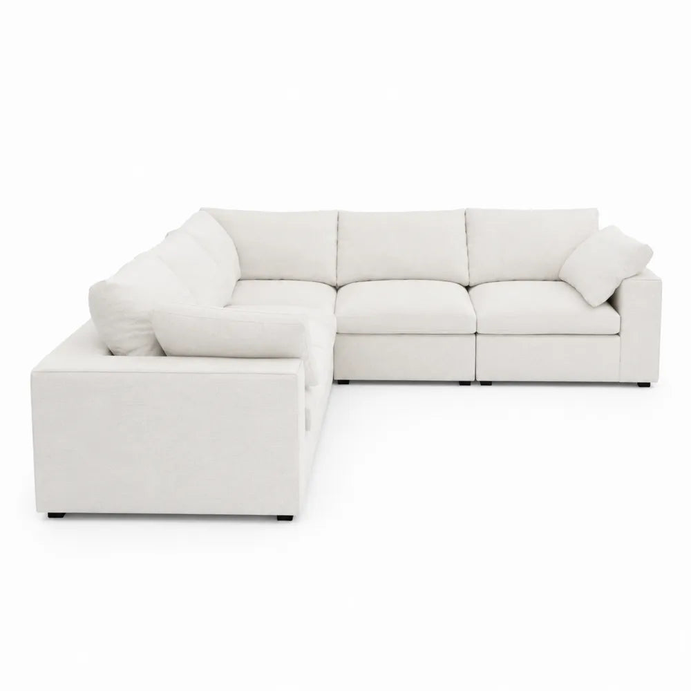 Ecksofa Set Stoff L-Form Beige