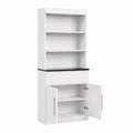 Weißes Bücherregal aus MDF mit Türen und Schublade