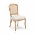 Holzstuhl mit Rattangeflecht und Stoffbezug, Beige, 90cm