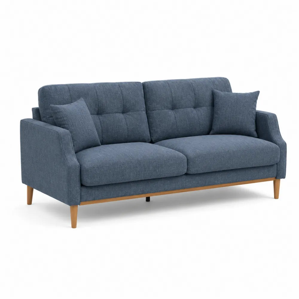 3-Sitzer Sofa Blau Stoff